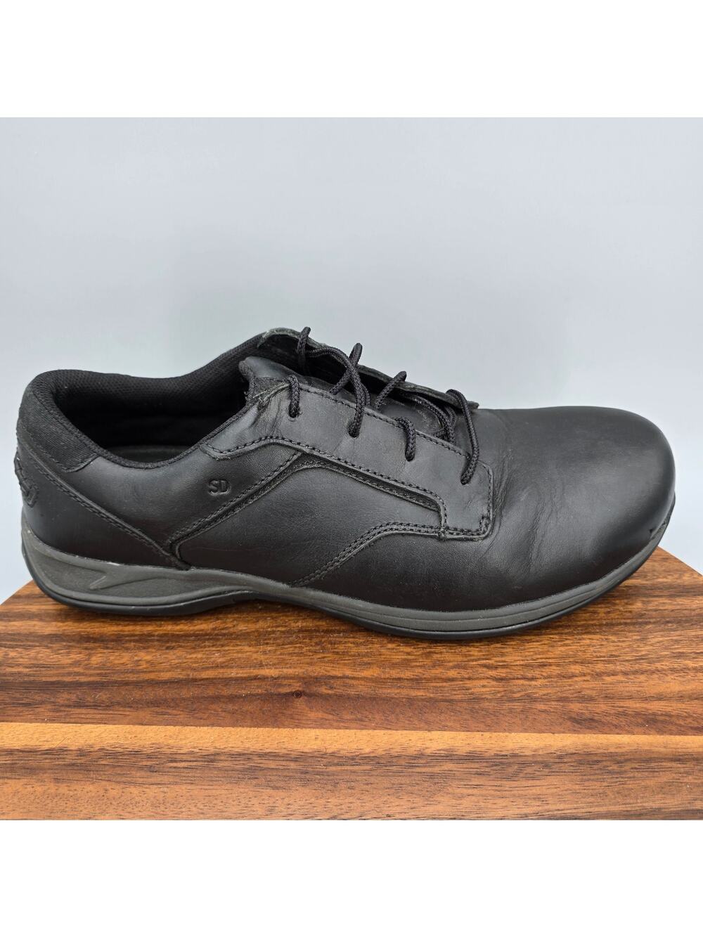 Red Wing Shoes Mens 11.5 D Black Leather Safety Toe Slip Resistant Work Oxfords